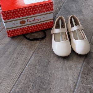 Panda Ninja Beige Girls Dress Shoes